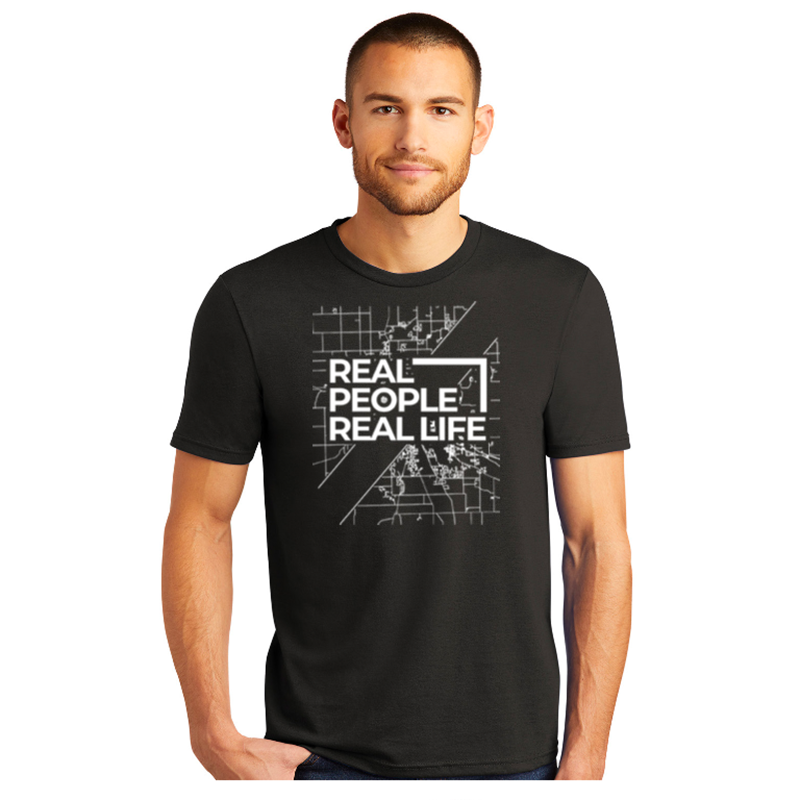 Tee - Real People Real Life w/ Warsaw Map (DM130)